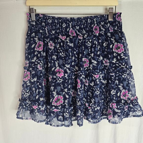 Vineyard Vines Helenium Ruffle Tiered Skirt Deep Bay Floral NWT Size L - Picture 3 of 9